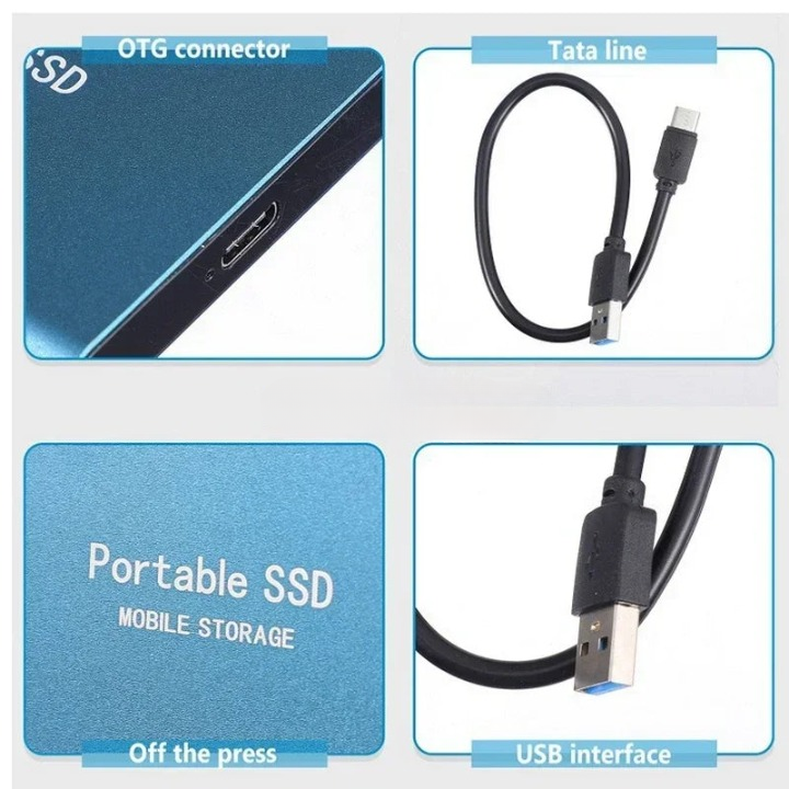 Bærbar Højhastigheds SSD Lagring, USB-C 1050MB/s (64GB)
