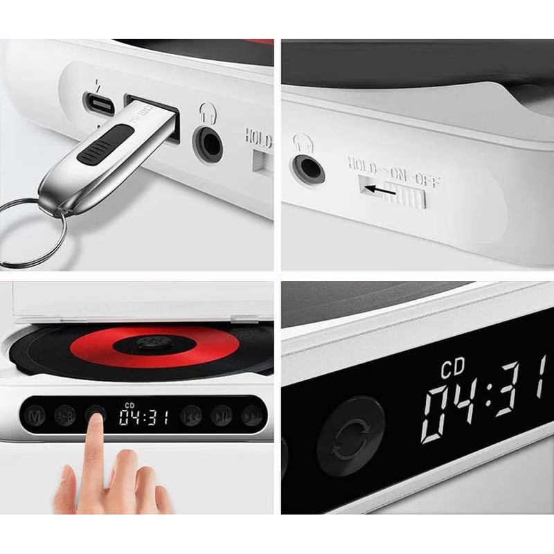 Bærbar CD-afspiller - Bluetooth | Hi-Fi Lyd | Flere Farver