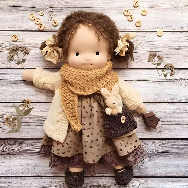 Håndlavet Waldorf-dukke - Økologisk Bomuld | Polka Dots Design