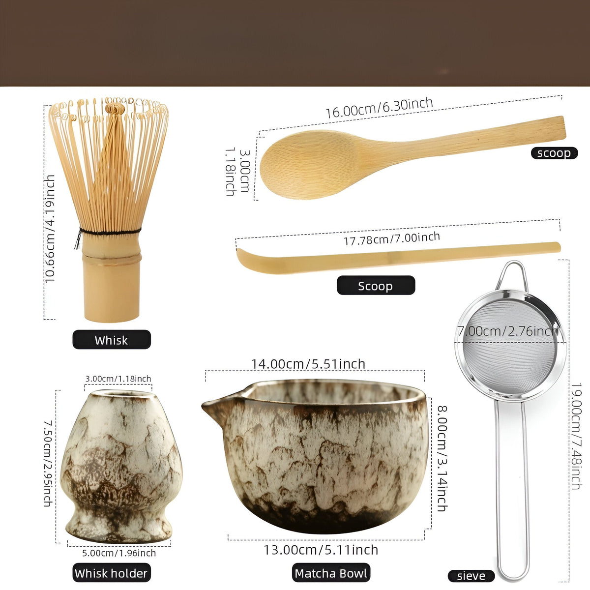 Matcha Keramik Sæt - Traditionel Te-Ceremoni | 6 dele