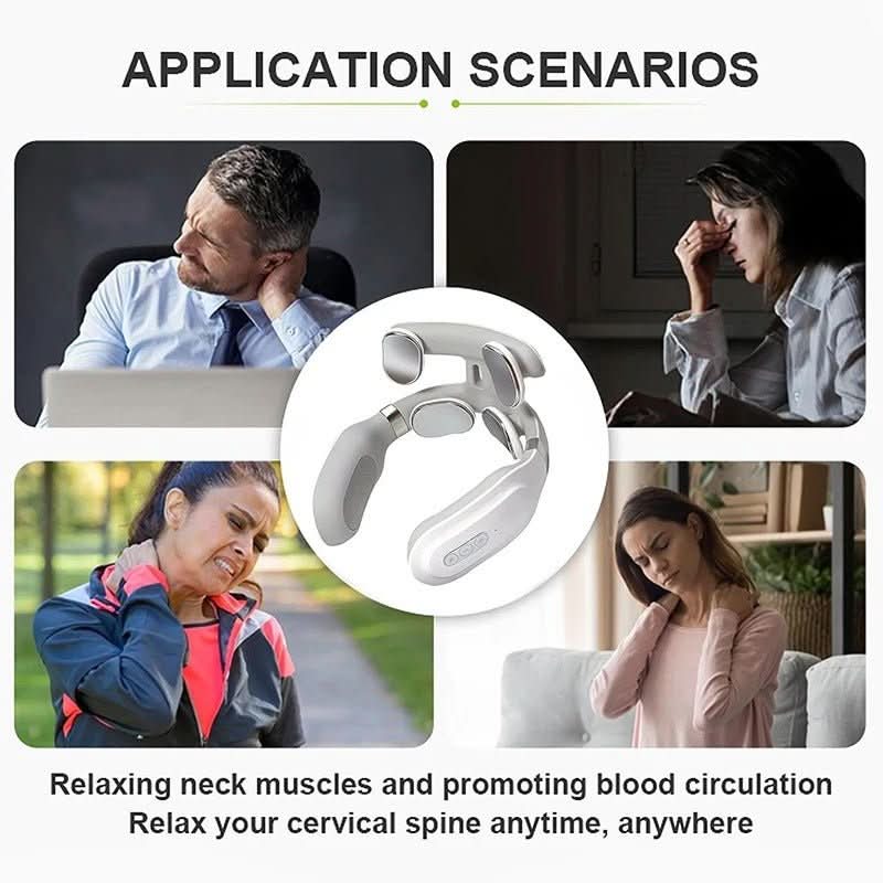 Nakkemassageapparat med Varme og Vibration til Stresslindring